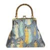 Borsa Donna Franca – Borsa elegante in stile Belle Époque fatta a mano, con manico in bambù e ricamo personalizzato