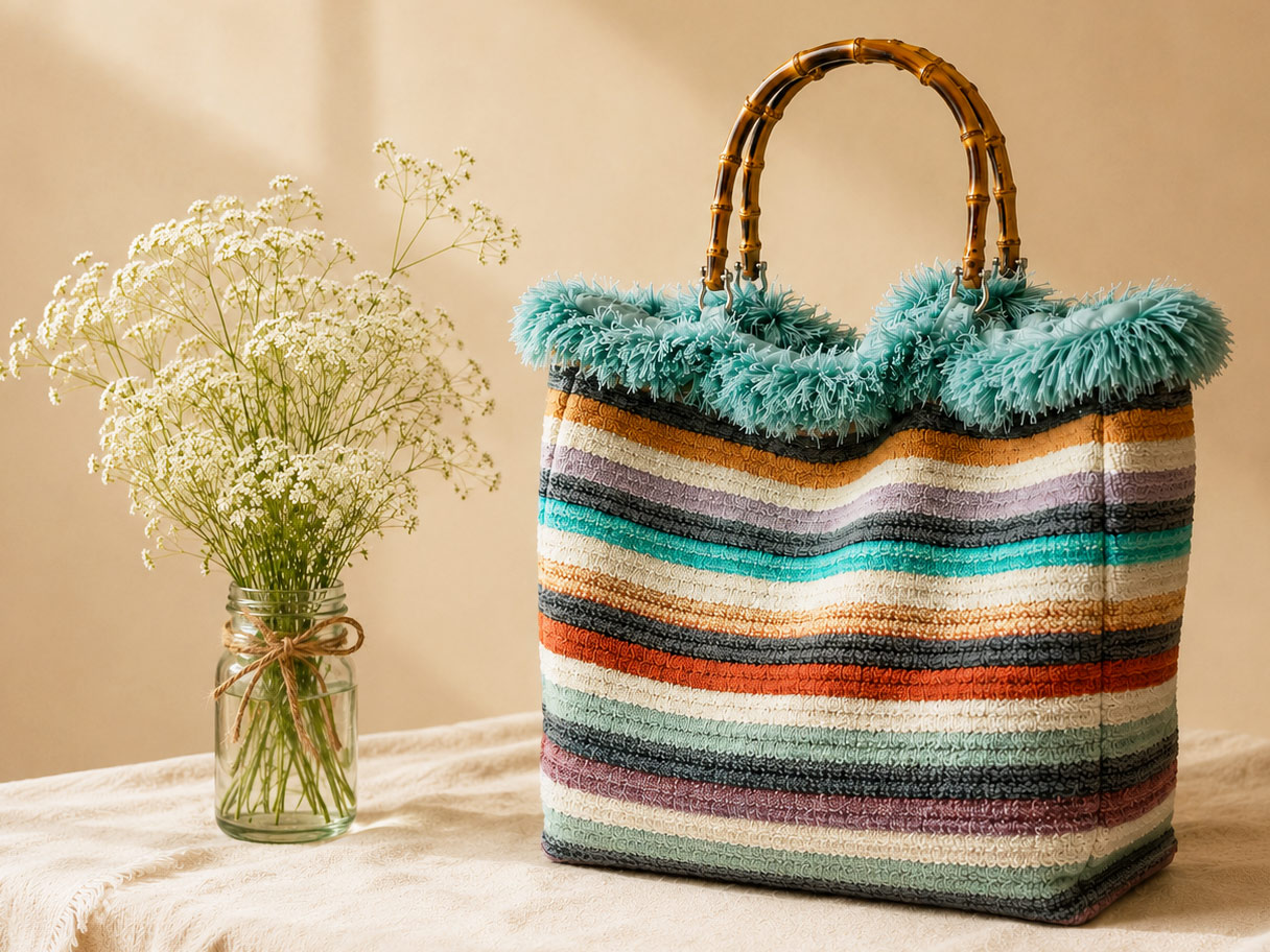 BORSA TRASFORMABILE CON MANICI IN BAMBÙ